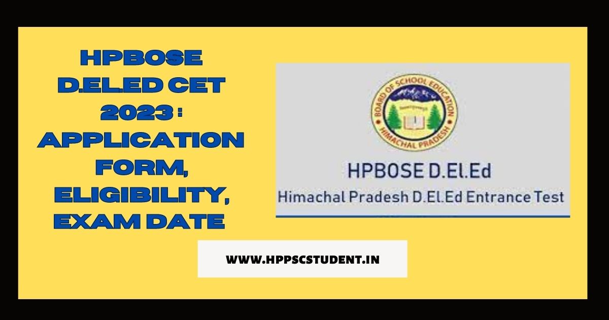 HPBOSE D.El.Ed CET 2023