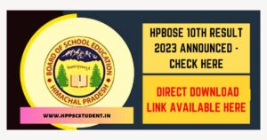 HPBOSE 10th Result 2023 Announced - Check Here