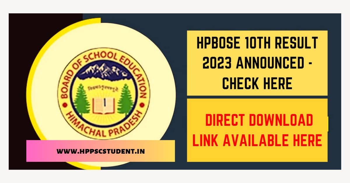 HPBOSE 10th Result 2023 Announced - Check Here