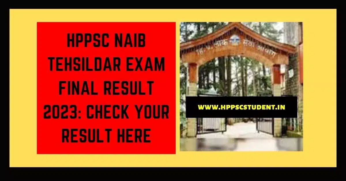 HPPSC Naib Tehsildar Exam Final Result 2023 Check Your Result Here