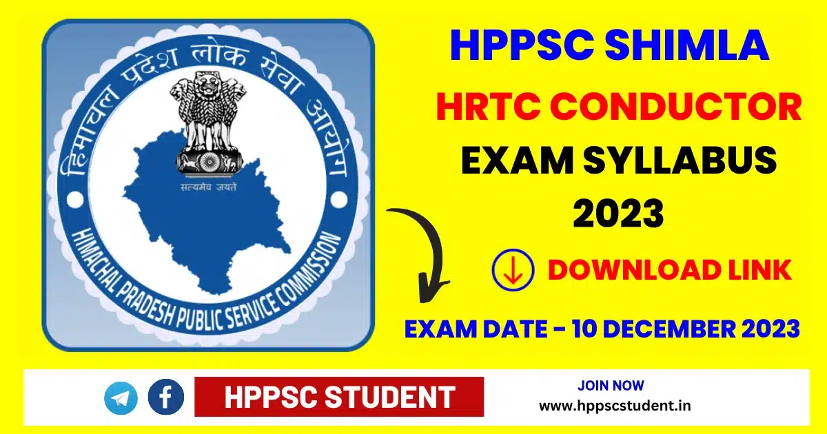 HRTC Conductor Exam Syllabus 2023